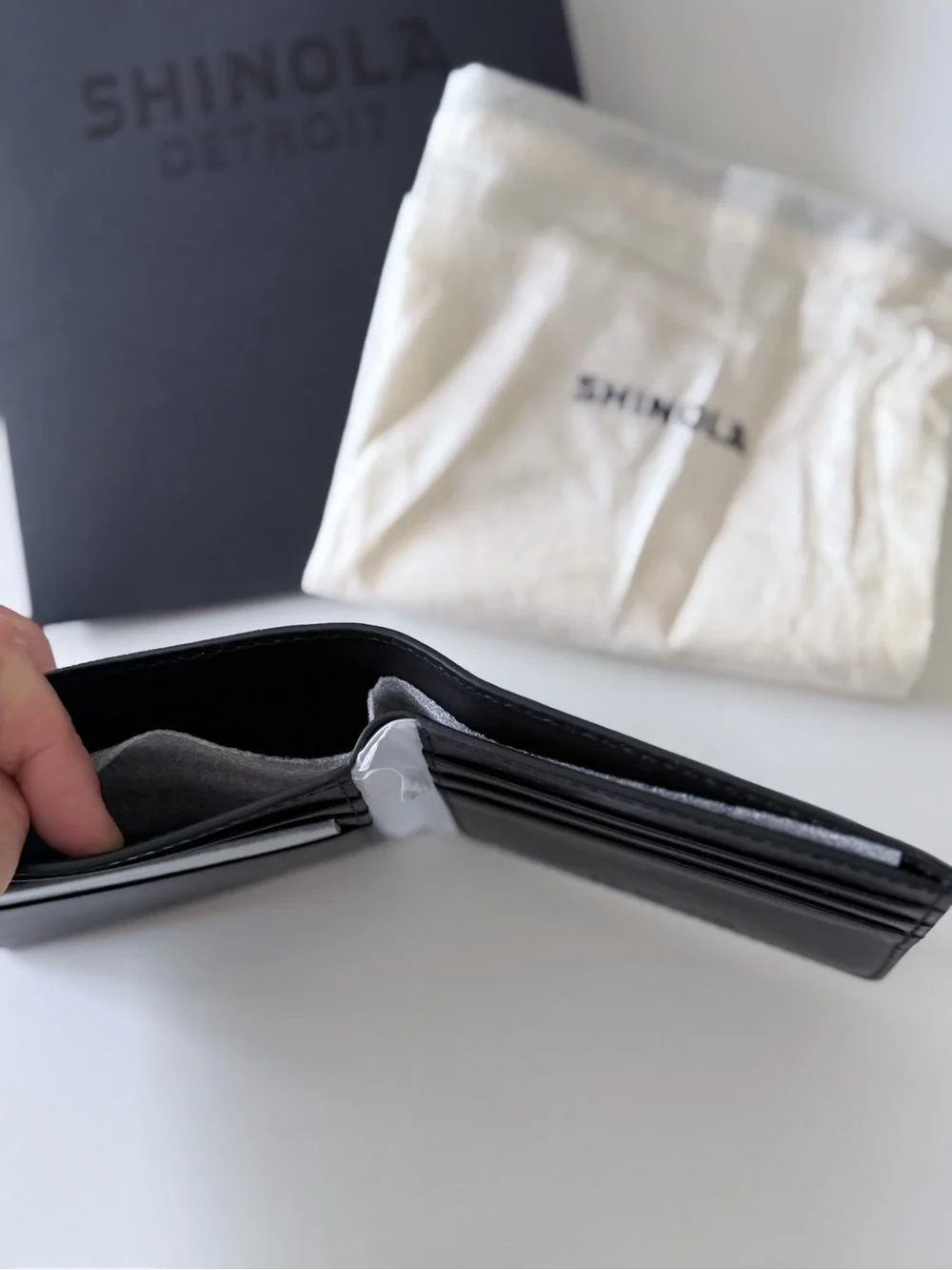 Shinola Black Leather Bi-Fold Wallet